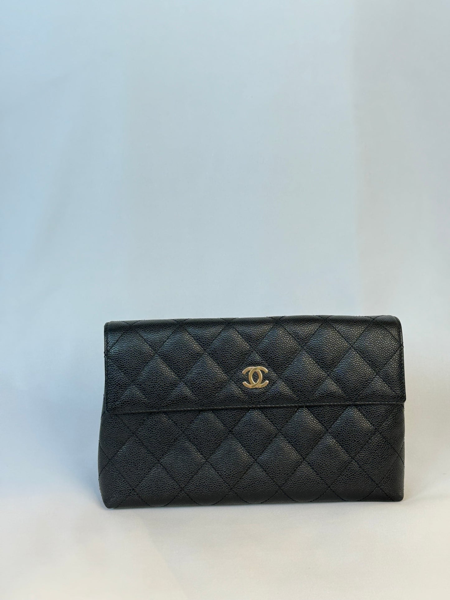 Chanel Quilted CC-flap clutch