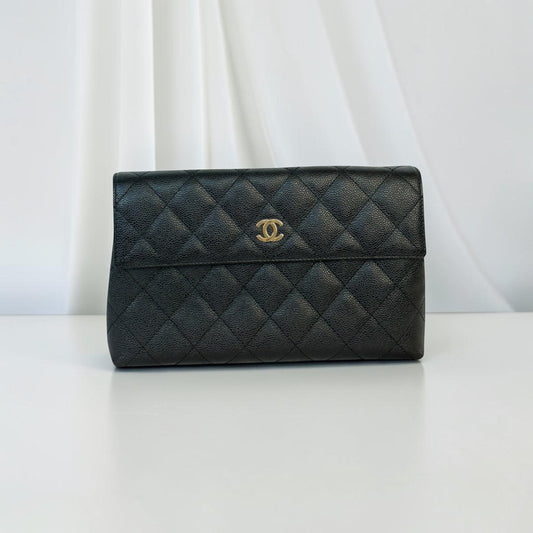 Chanel Quilted CC Flap Clutch