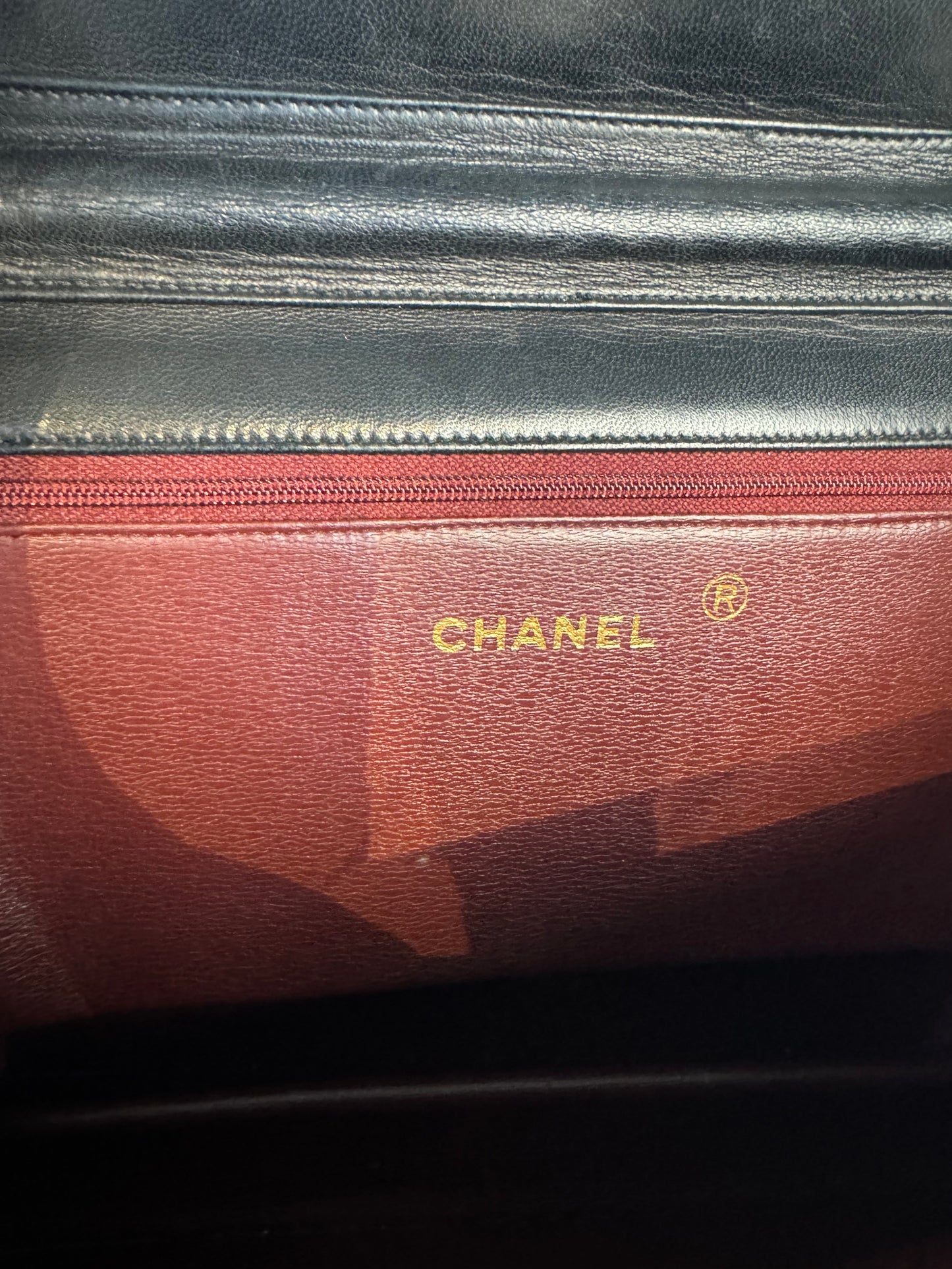 Chanel Vintage Black Lambskin Chain Flap Bag